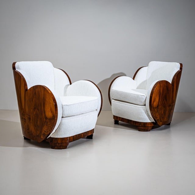 Wood Pair of Cloud Lounge Chairs by Harry and Lou Epstein, United Kingdom, 1920s For Sale - Image 7 of 7
