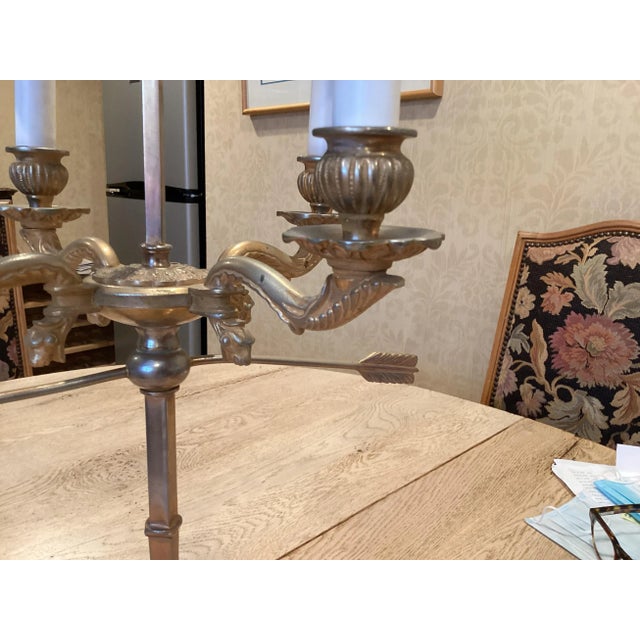 Gold French Vintage Tole Lamp For Sale - Image 8 of 9