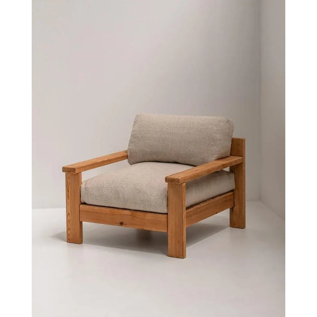 Modern Set of Mid-Century Modern Minimalistic Armchairs in Natural Wood, Italy, 1970s For Sale - Image 3 of 12