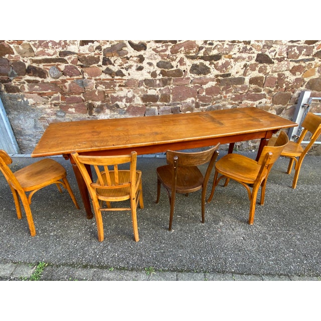 Brown Large Alsatian Bistro Restaurant Cafe Table, 1920s For Sale - Image 8 of 13