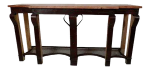 Late 20th Century Metal and Wood Console Table