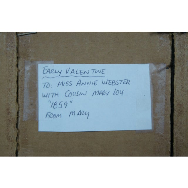 Paper 1859 Antique Victorian Framed Die Cut Embossed Valentines Day Card For Sale - Image 7 of 11