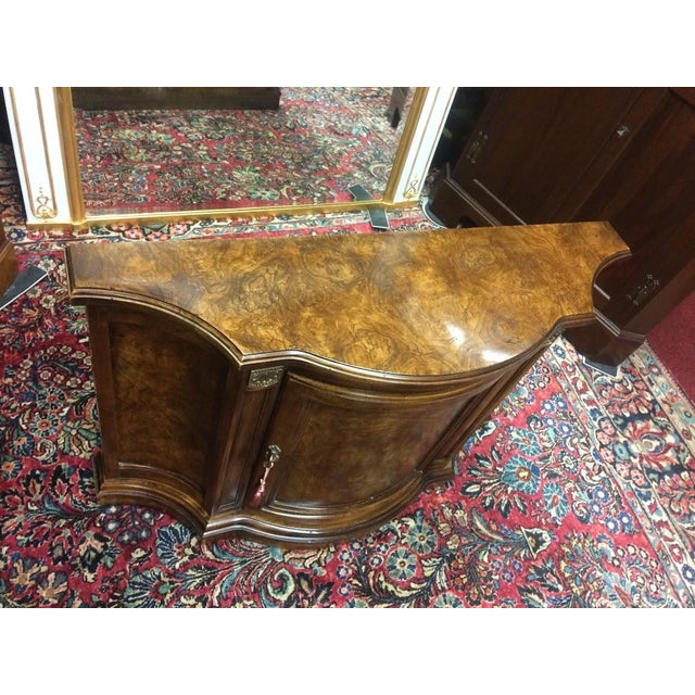 Vintage Console Cabinet, Burl Walnut Narrow Cabinet For Sale - Image 11 of 12