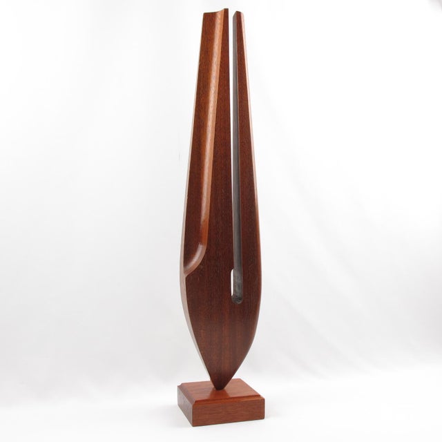 Modernist Architectural Wood Ornament Sculpture Abstract Tuning Fork, circa 1950 For Sale In Atlanta - Image 6 of 9