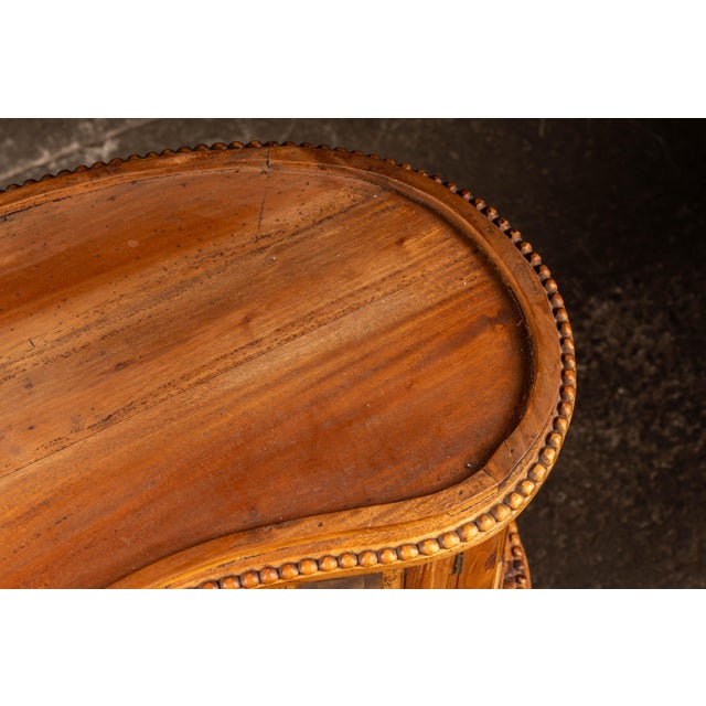 Antique Oak and Glass Serpentine Curio Cabinet For Sale - Image 10 of 12