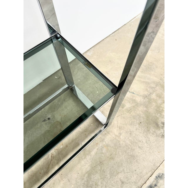 Italian Chrome and Smoked Glass Bookcase, 1970s For Sale - Image 6 of 16