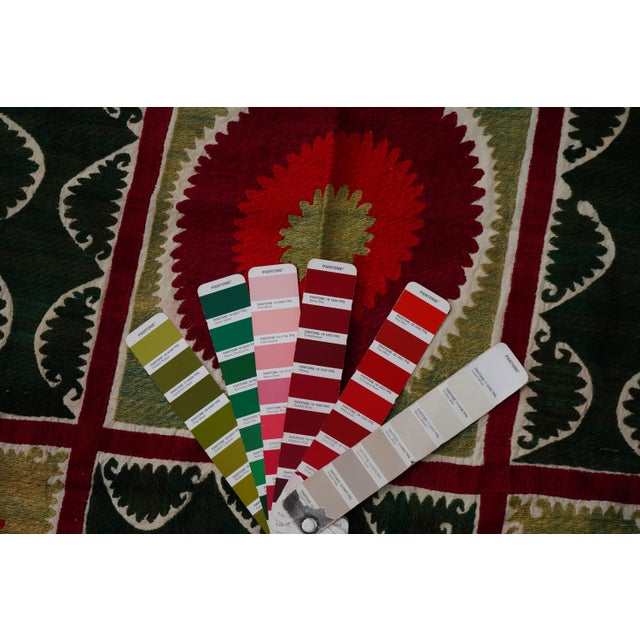 Hand Embroidered Suzani Textile, Uzbek Table Cover For Sale - Image 12 of 12