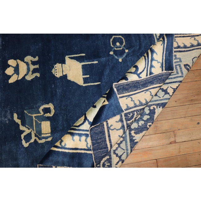 Textile Early 20th Century Zabihi Collection Chinese Peking Room Rug - 8' x 9'9" For Sale - Image 7 of 12
