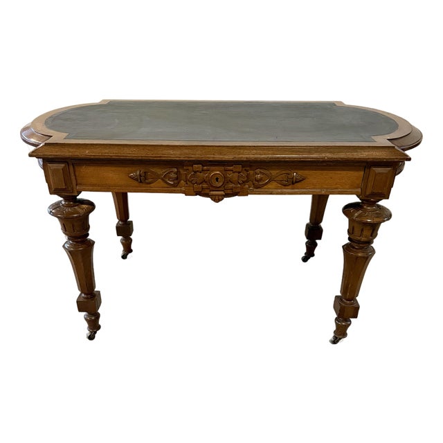 Mid-19th Century Walnut Library Desk, C. 1850-1860 For Sale