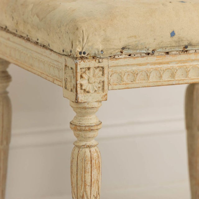 18th Century Swedish Gustavian Period Footstools in Original Paint - Set of 2 For Sale - Image 9 of 12