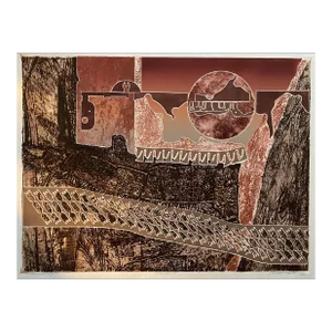 1970s David Kroos Moon Bridge Embossed Monoprint