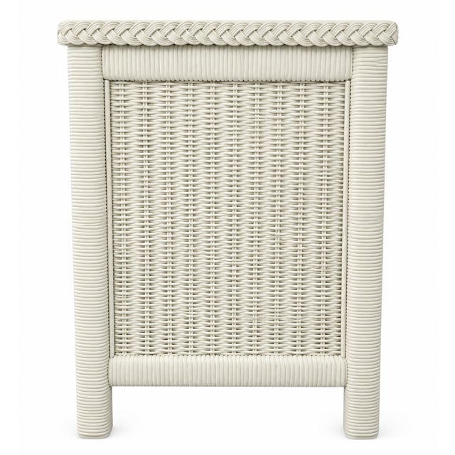 Wood Vintage Henry Link Wicker Nightstands – Pair, Braided Rattan Detail For Sale - Image 7 of 8