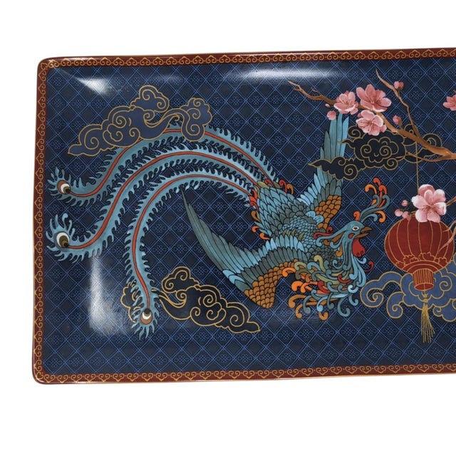 Williams Sonoma Lunar New Year Phoenix Serving Platter Blue Multicolor 2021 Excellent condition - No cracks, chips,...