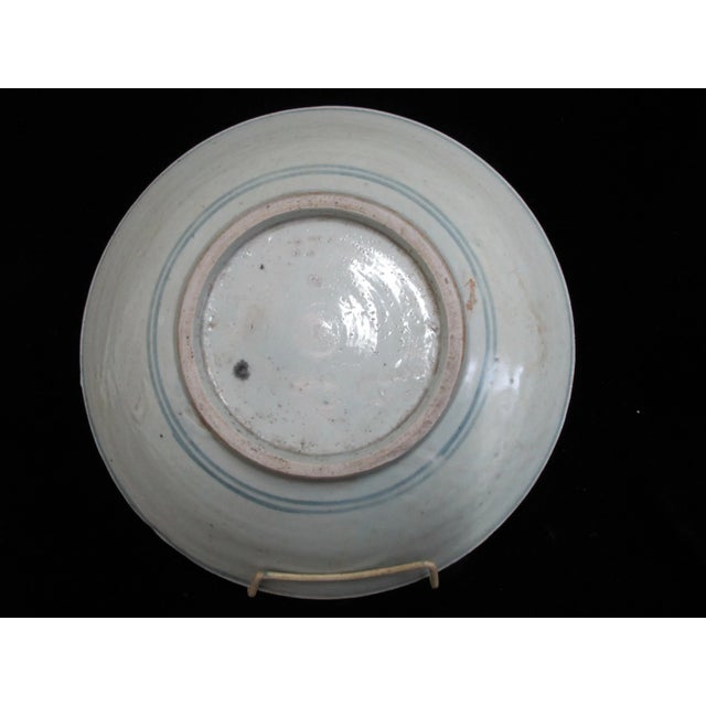 Chinese Blue Underglaze Porcelain Zhangzhou Swatow Ware 10.75" Shallow Bowl Dish For Sale - Image 4 of 6