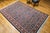 Vintage Persian Tabriz Afshan Rug, Hand-Knotted Wool, Allover Geometric Caucasian Kuba Pattern, Navy & Red, 7x10 For Sale - Image 12 of 18