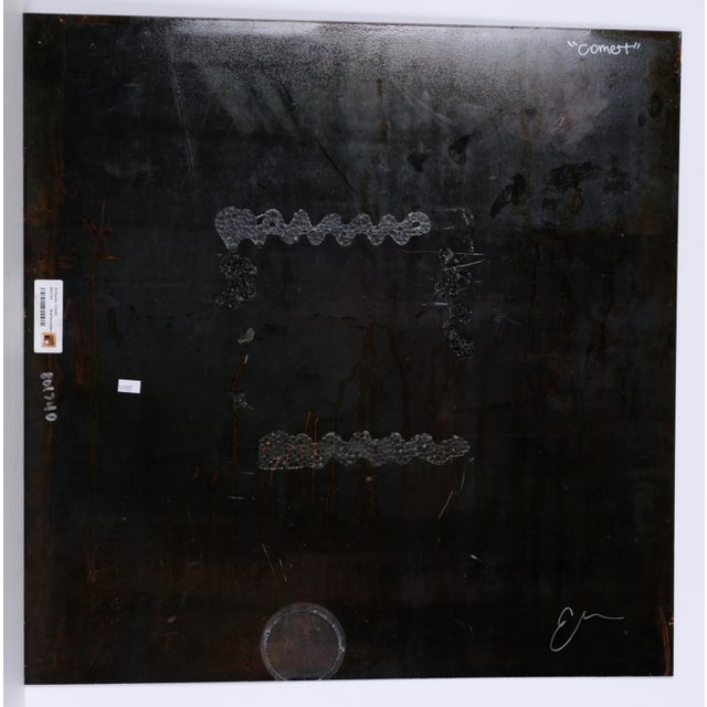 1980s 1980s Tony Evans "Comet" Mixed Media Wall Sculpture Painting on Metal For Sale - Image 5 of 5
