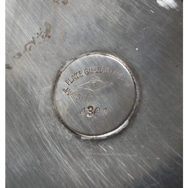 19th Century Silverplate Art Nouveau Catchall Card Tray With Iris Flowers by James W. Tufts For Sale - Image 12 of 12