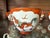 Set of 6 Beautiful Chinese porcelain ginger tea cups. Orange, white with painted dragon and Phoenix with gold painted...