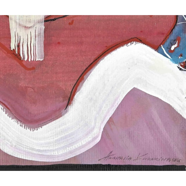 Morning Lines is an original watercolour realized by Anastasia Kurakina in 2016. The little artwork is in good condition...