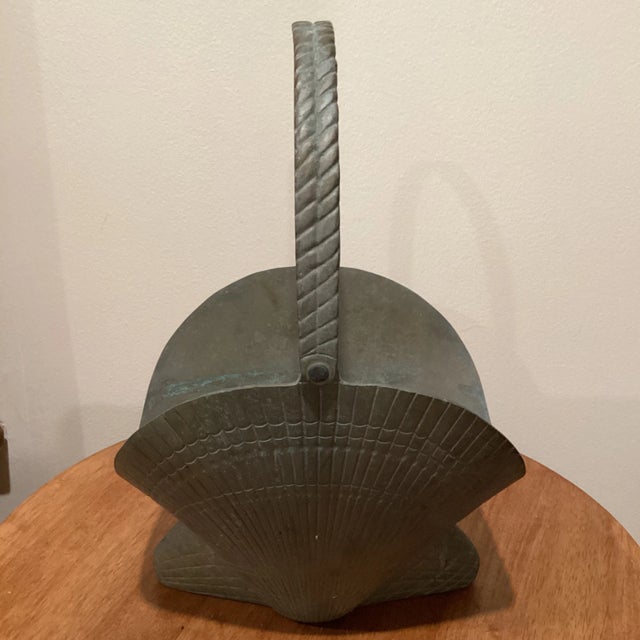 Vintage Brass Sea Shell Basket Pot Planter For Sale - Image 13 of 13