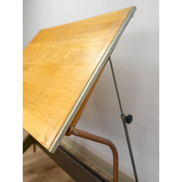 Vintage Drafting Table Pivot Tilt Blonde Wood Artist Architect MCM For Sale - Image 13 of 14
