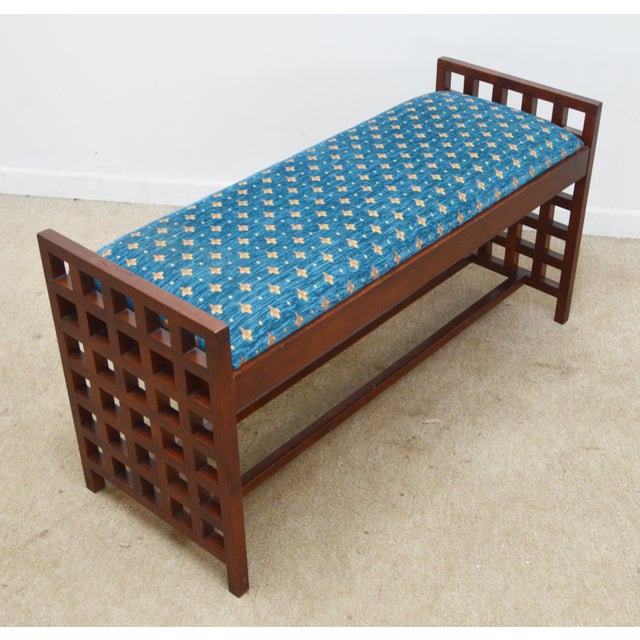 Wood Stickley Cherry Bench For Sale - Image 7 of 10