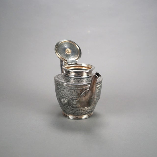 Mid-Century Modern Antique Silver Plated Figural Tea Pot, Circa 1890 For Sale - Image 3 of 5