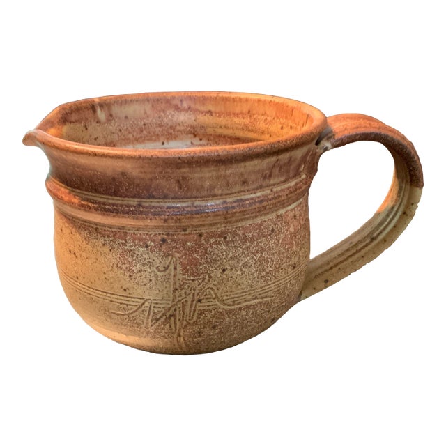 Vintage Chris Davis Medium Functional Pottery Pitcher For Sale