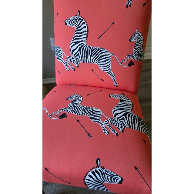 Coral Zebra by Scalamandré - NEVER taken out of the box (except ONE, briefly, to photograph)! This iconic pattern was...