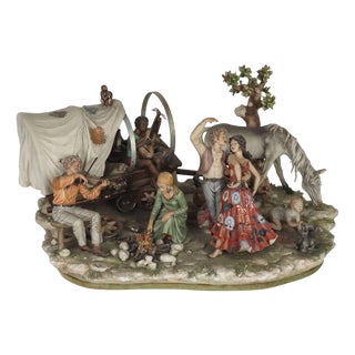 Sandro Maggioni Capodimonte Ceramic Sculptural Group For Sale