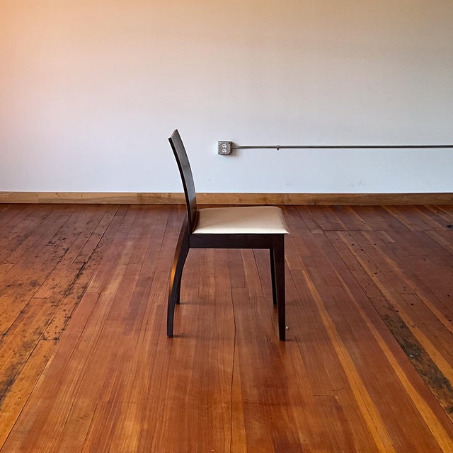 Vintage Sexy Back Wenge Finish Dining Chairs For Sale - Image 10 of 10