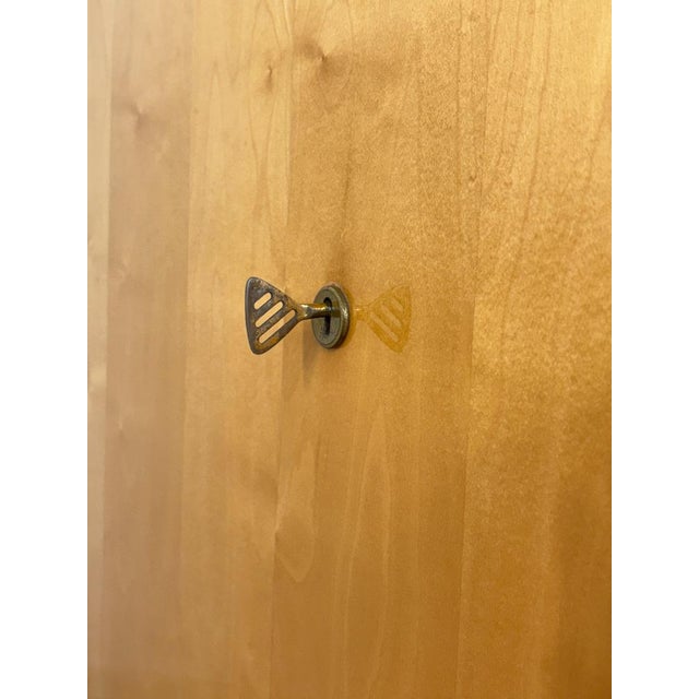 Brown Mid-Century Modern Linen Cabinet in Birch For Sale - Image 8 of 11