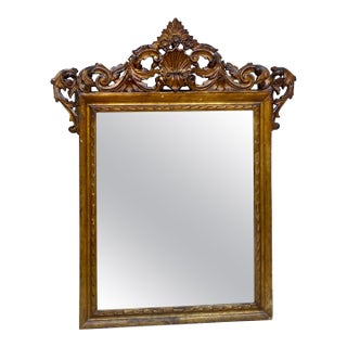 Early 20th Century French Wood Wall Mirror, 1920s For Sale