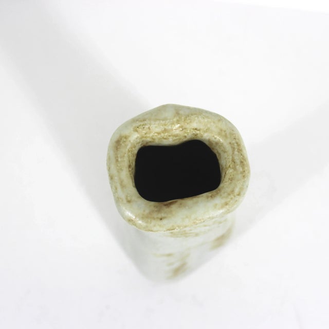 Contemporary Vintage Organic Modern Studio Neutral Pottery Vase For Sale - Image 3 of 9