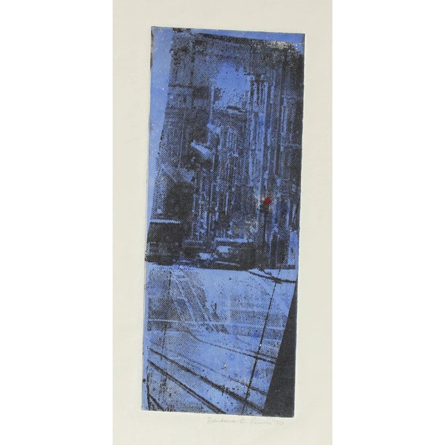 Mid-Century Modern Indigo San Francisco City Detail 1970 Photo-Etching For Sale - Image 3 of 3