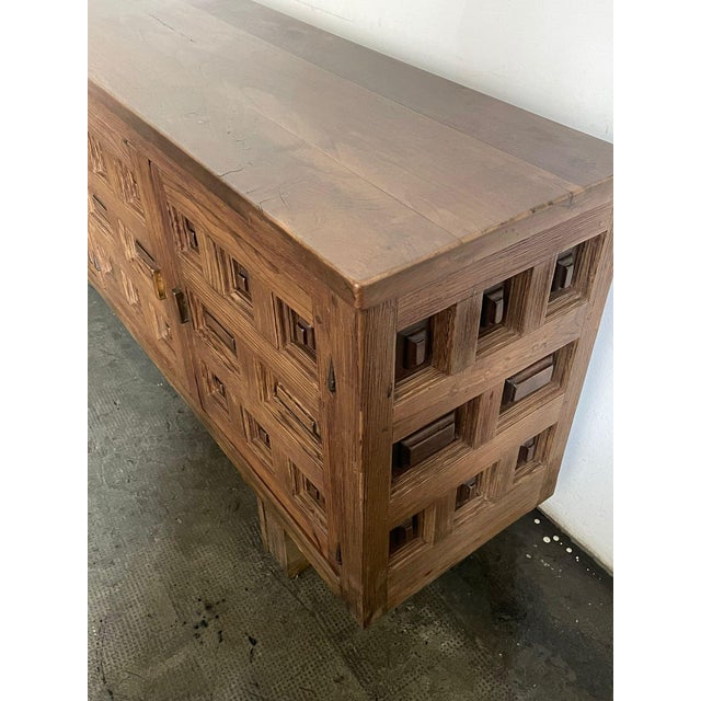 Spanish Pine Brutalist Sideboard, 1960s For Sale - Image 6 of 7