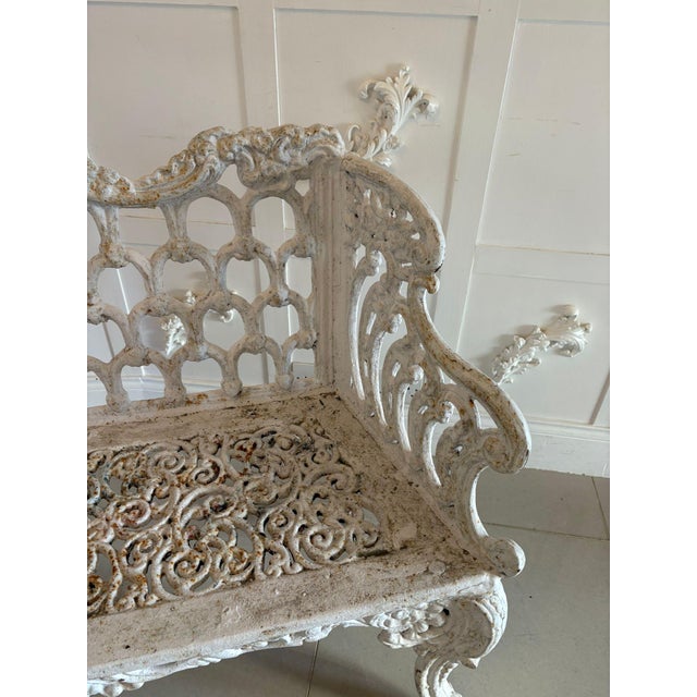 Antique Victorian Ornate Garden Seat in Cast Iron, 1850 For Sale - Image 3 of 12