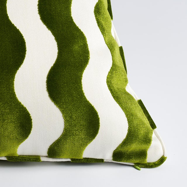 This pillow features The Wave by Miles Redd for Schumacher with a self-welt finish. A chic, graphic cut velvet inspired by...