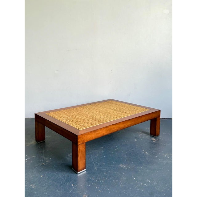 Vintage Woven Rattan “Modern Barn” Coffee Table After Ralph Lauren For Sale - Image 9 of 12