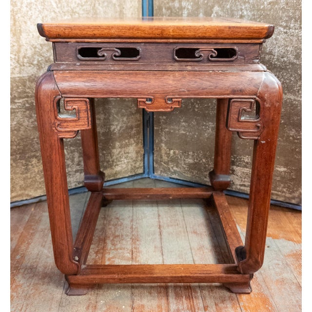 Early 20th Century 20th Century Rosewood Chinese Fand Deng Side Table or Stool For Sale - Image 5 of 16