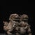 Chinese Pair of Vintage Chinese Gilt Bronze Foo Dogs – Buddhist Guardian Lions With Brocade Ball For Sale - Image 3 of 11