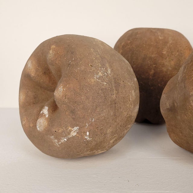 1900 - 1909 Group of Seven Large Terracotta Unglazed Apples and Pears, Circa 1900 For Sale - Image 5 of 10