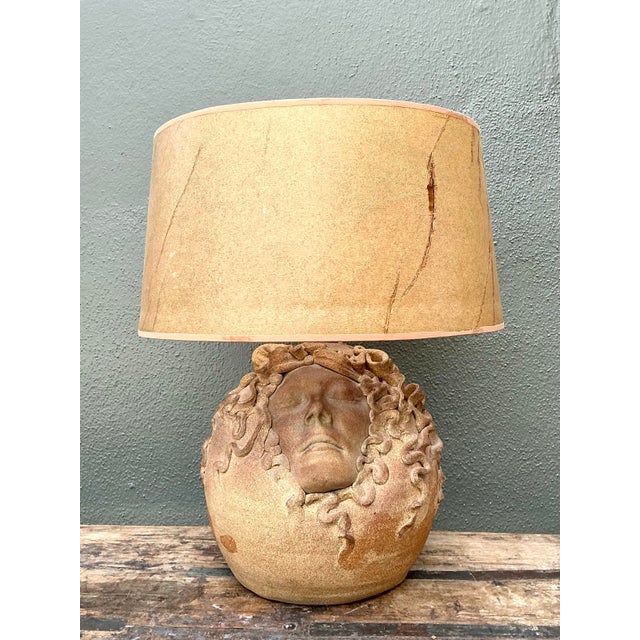 Vintage Original Studio Pottery Figural Lamp For Sale - Image 10 of 12