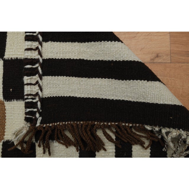 1970s Vintage Turkish Oushak Handmade Wool Cotton Beige Runner Rug For Sale - Image 4 of 11