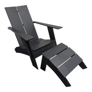Loll Designs for Room & Board Adirondack Outdoor Lounge Chair + Ottoman For Sale