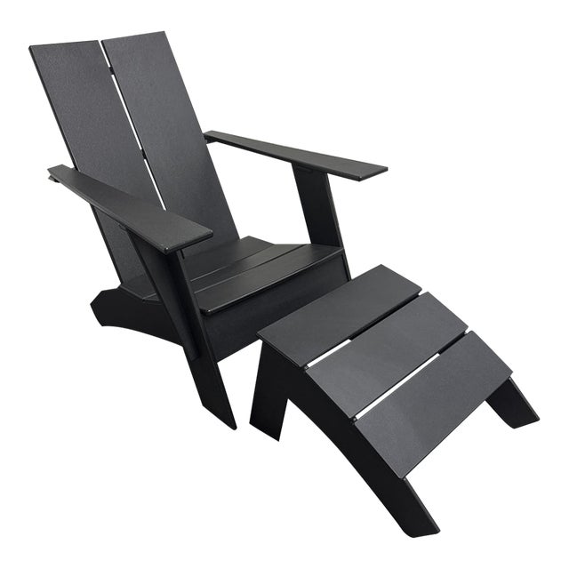 Loll Designs for Room & Board Adirondack Outdoor Lounge Chair + Ottoman For Sale