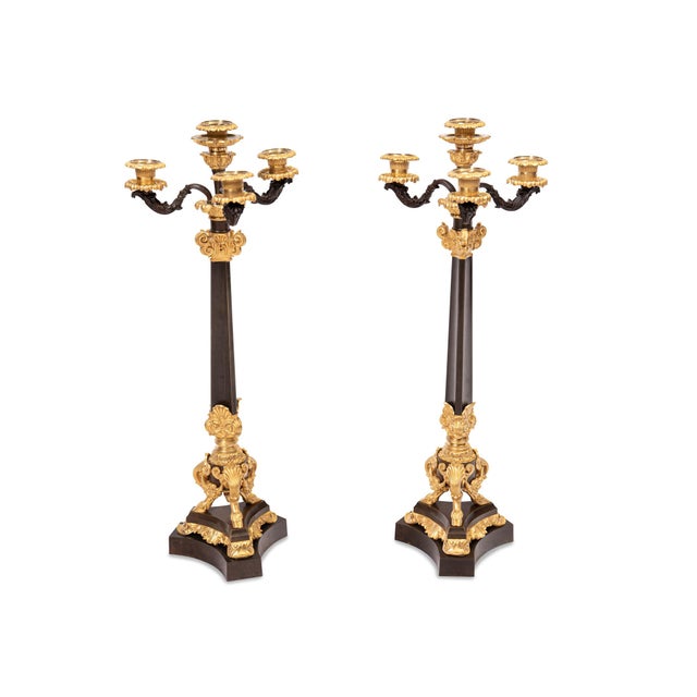 Black 4-Light Candelabras in Gilt Bronze, France, 1870s, Set of 2 For Sale - Image 8 of 8