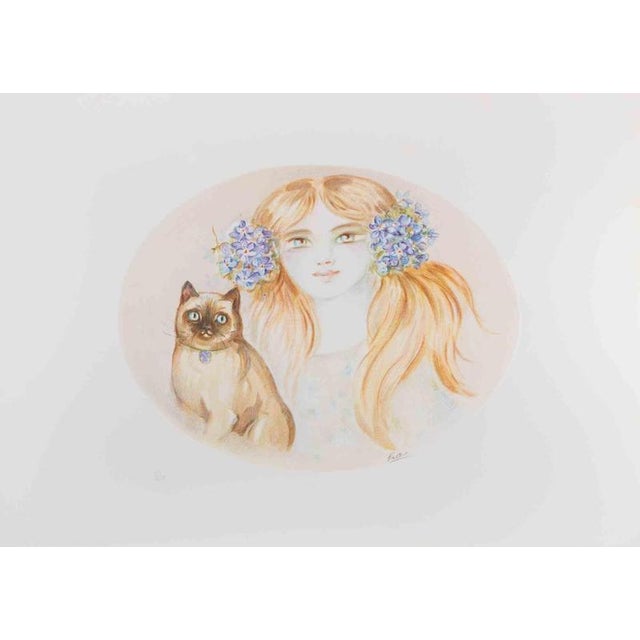 Felicita Frai, Portrait, 1980s, Lithograph For Sale - Image 3 of 3