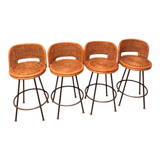 Danny Ho Fong Tropi-Cal Style Swivel Stools - Set of 4 For Sale