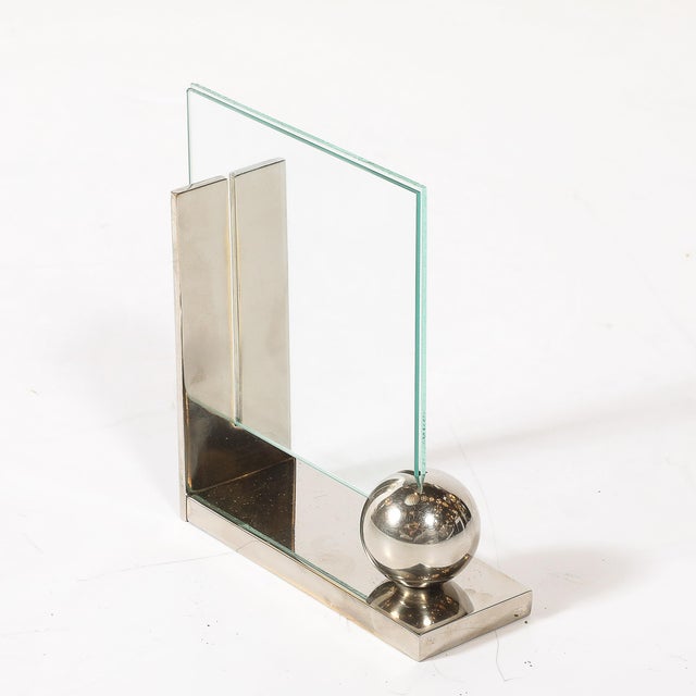 Metal Swid Powell Silver-Plated Picture Frame With Spherical Detail For Sale - Image 7 of 10
